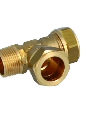 Hete Deal Mosazný svěrný T-kus - vnější závit 1/2" x 15 x 15 mm
